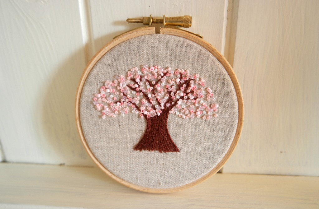 cherry blossom embroidery tutorial hoop art french knots