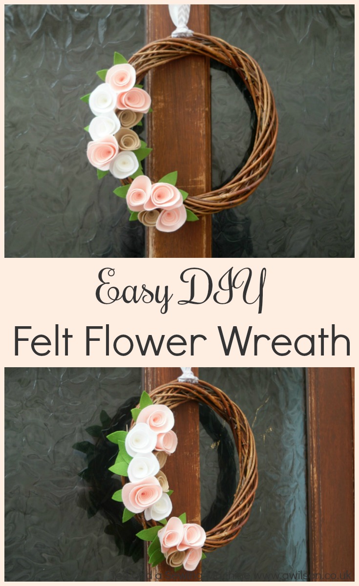 easy diy felt flower wreath 