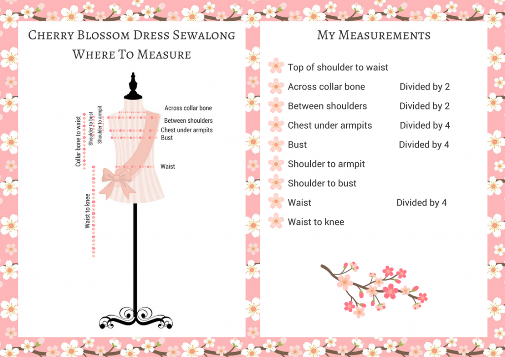 cherry blossom dress sewalong taking measurements