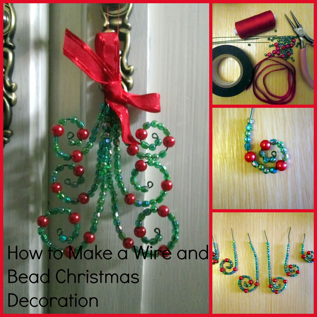 wire and bead christmas decoration