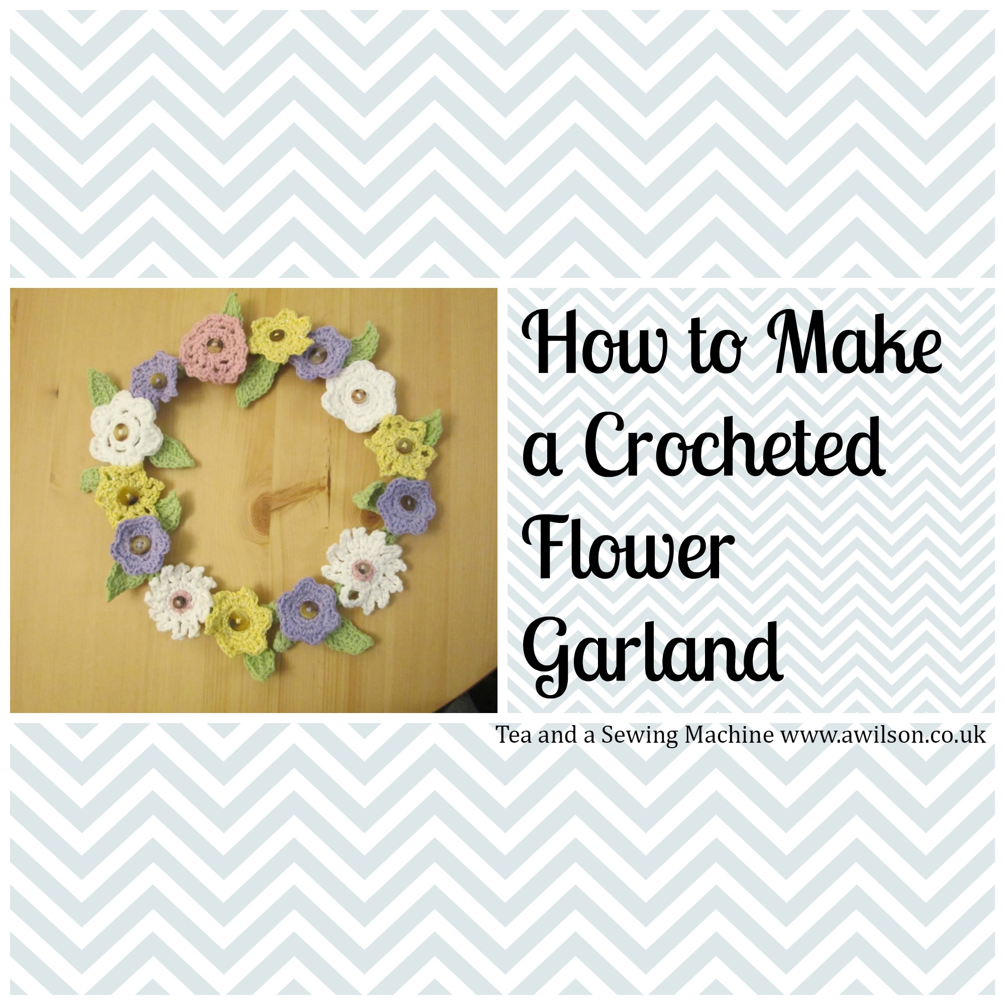 crocheted flower garland