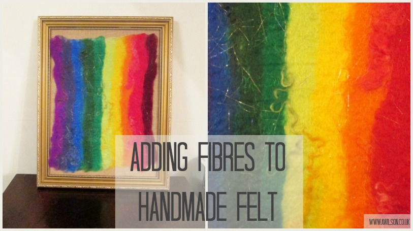 adding fibres to handmade felt