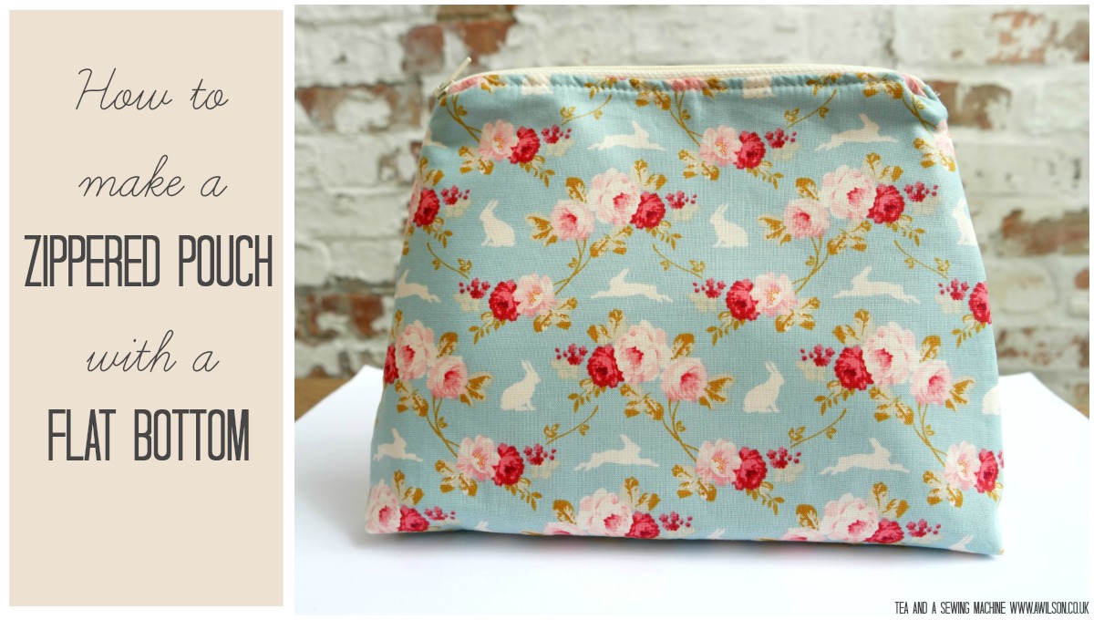 lined zippered pouch flat bottom tutorial how to