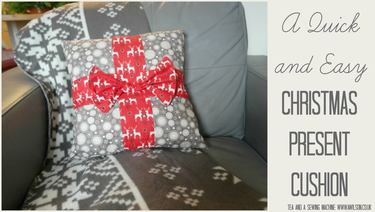 how to sew christmas cushion present tutorial diy