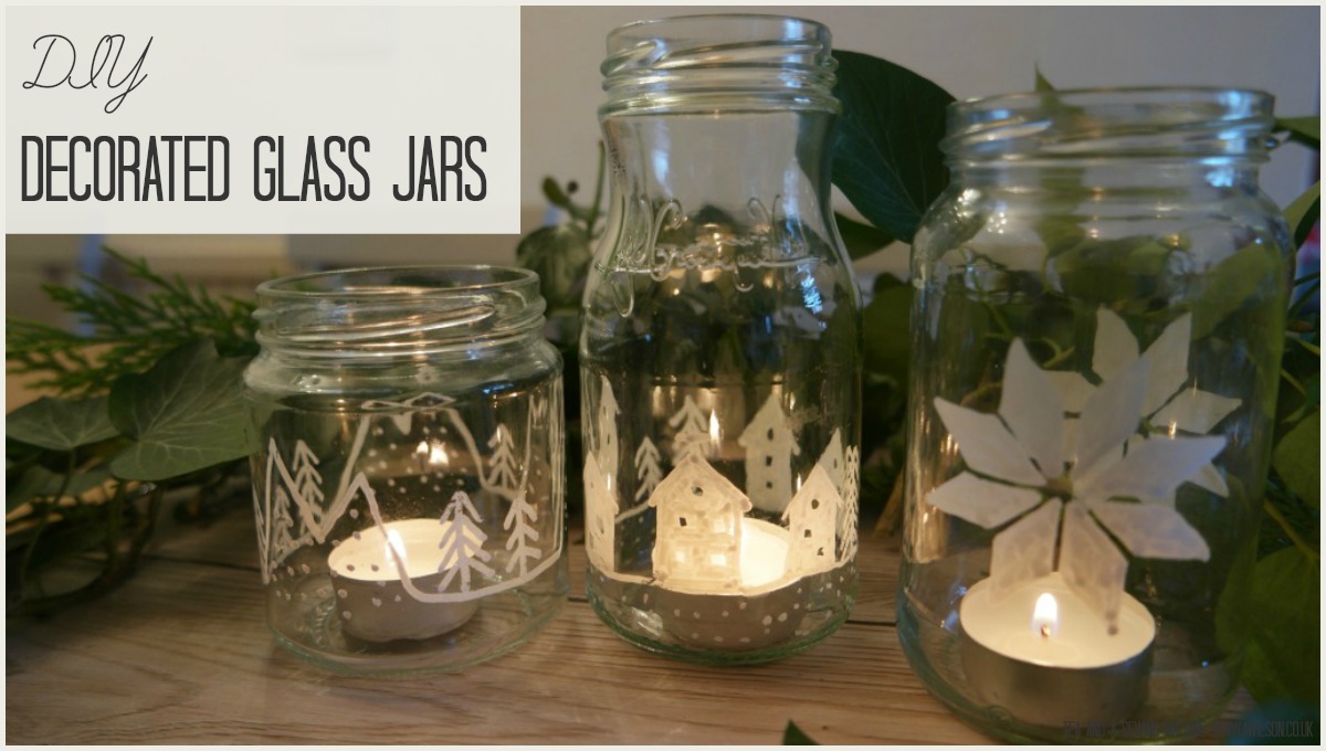 DIY decorated glass jars chalkola chalk pens chalk markers