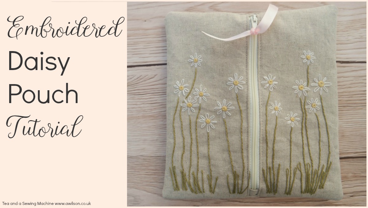 how to sew a pouch with a zip embroidered daisy pouch purse