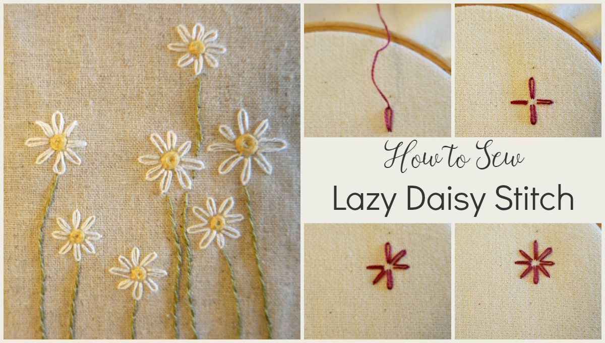 how to sew lazy daisy stitch