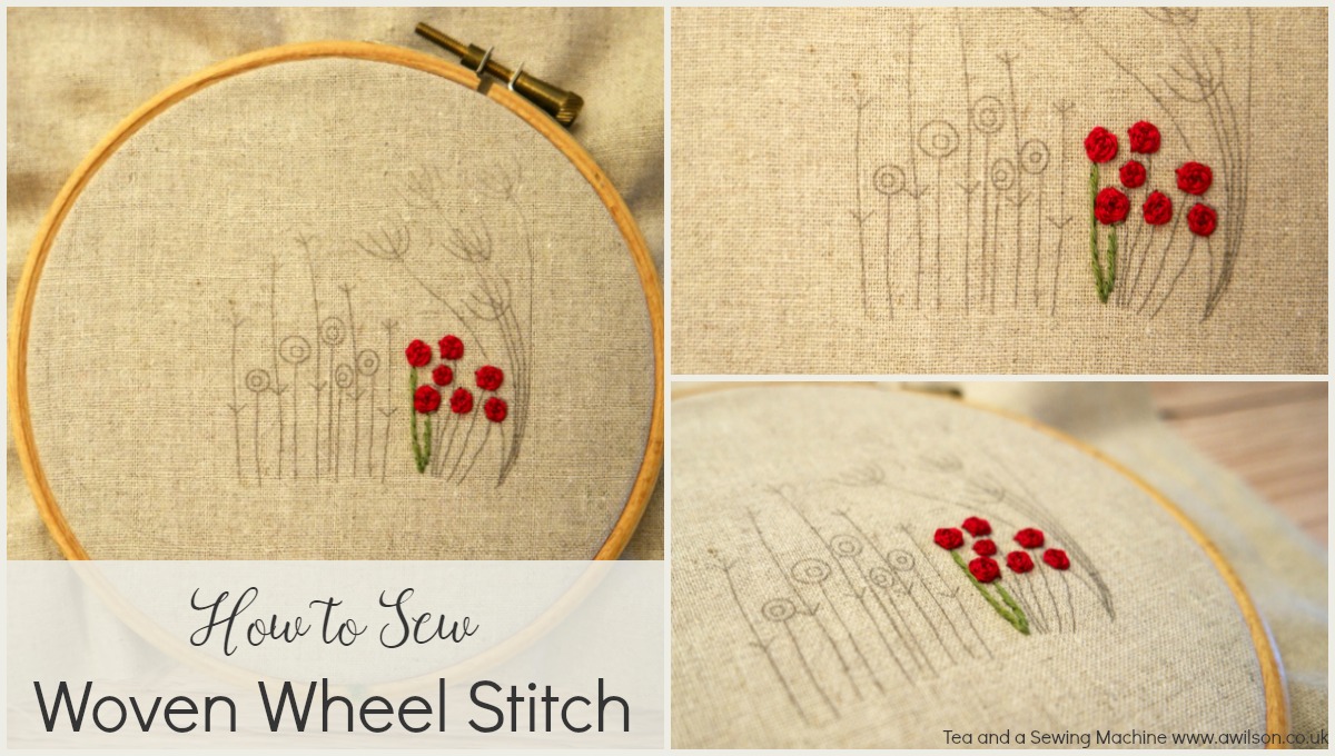 how to sew woven wheel stitch