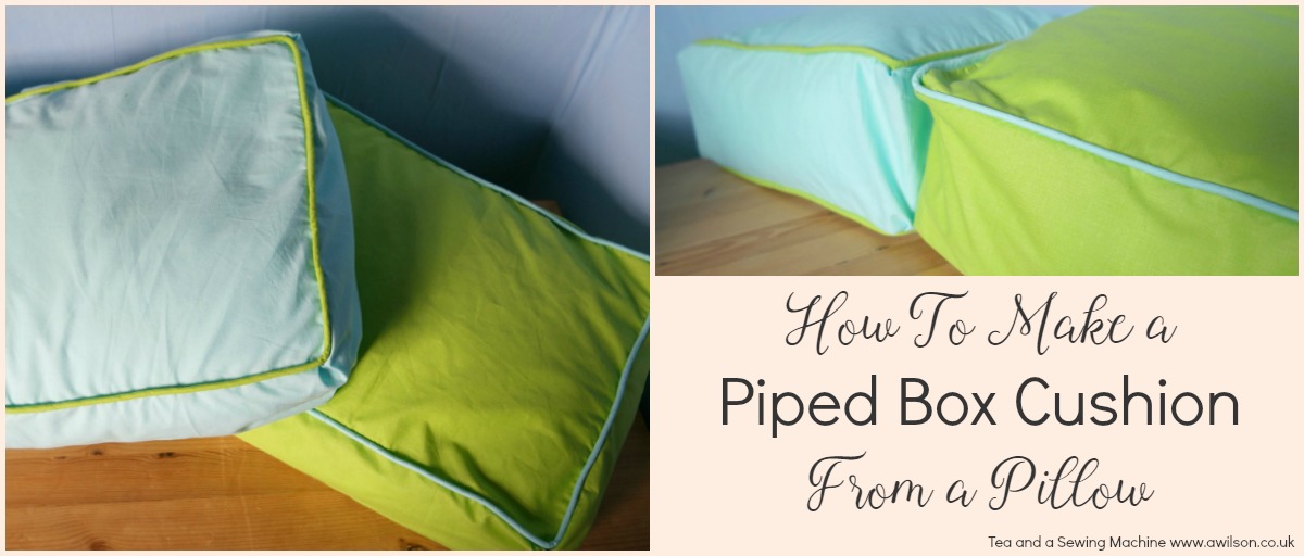 how to make a pillow into a box cushion with piping