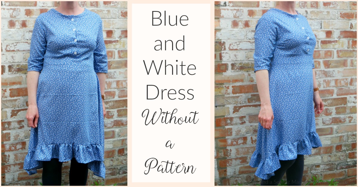blue and white dress without a pattern