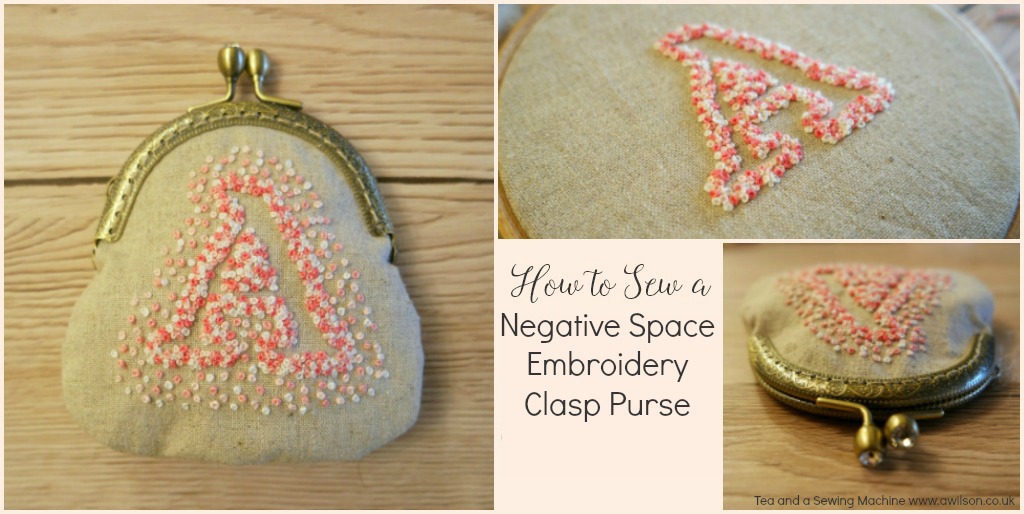 negative space embroidery clasp purse