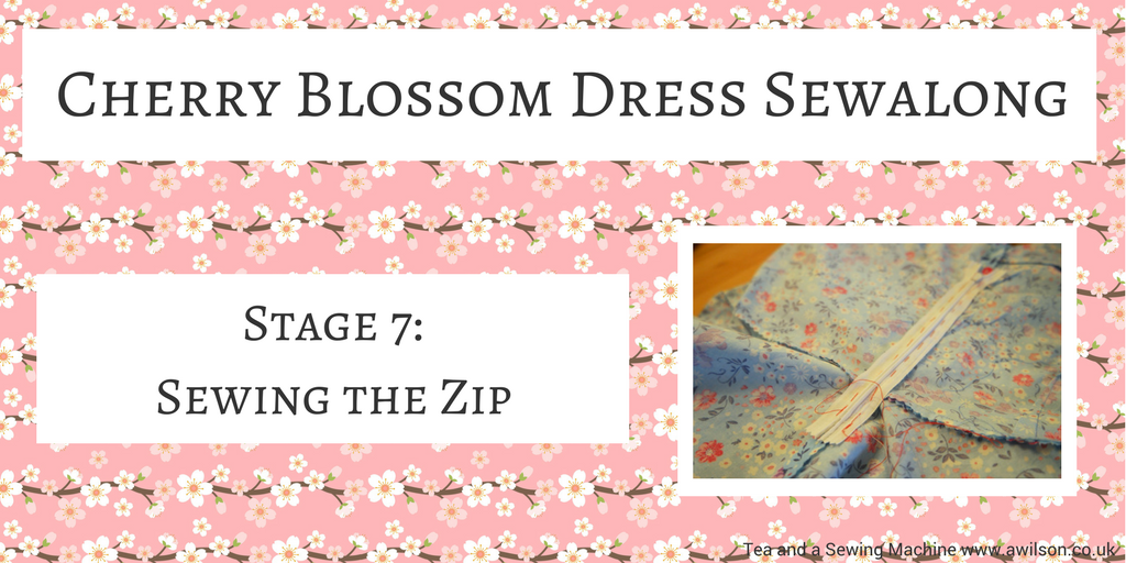 cherry blossom dress sewalong sewing the zip