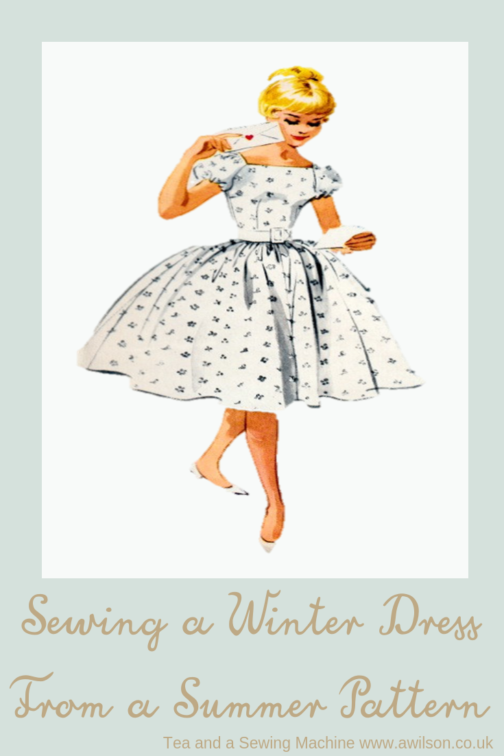 tips for sewing a winter dress from a summer pattern 
