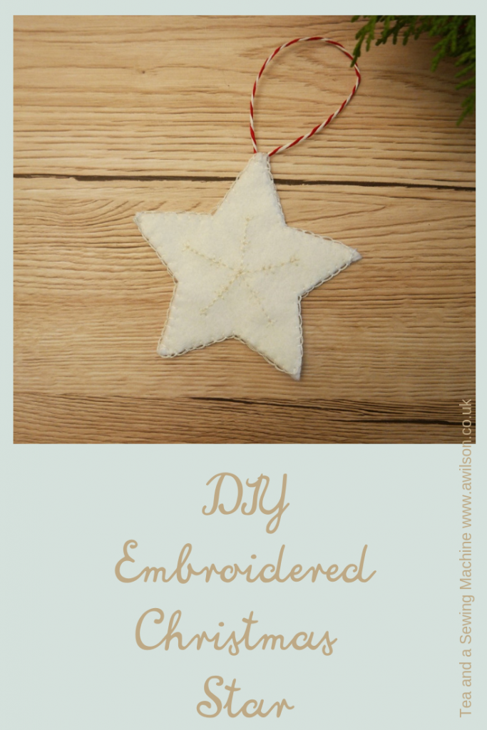 diy embroidered christmas star