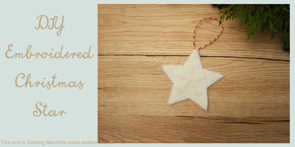 diy embroidered christmas star