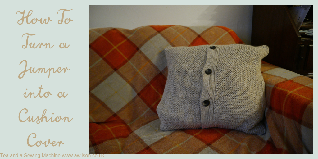 how to turn a jumper into a cushion