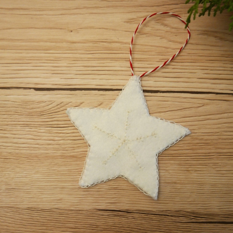 diy embroidered christmas star