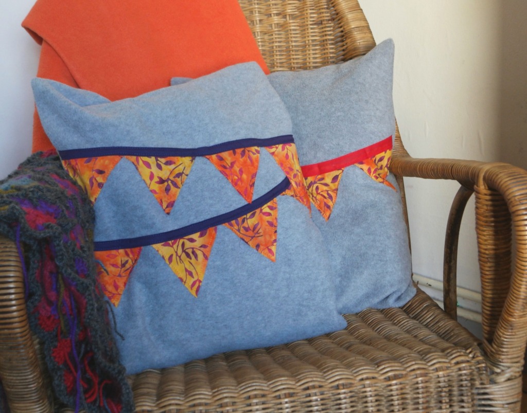 easy fleece bunting cushions