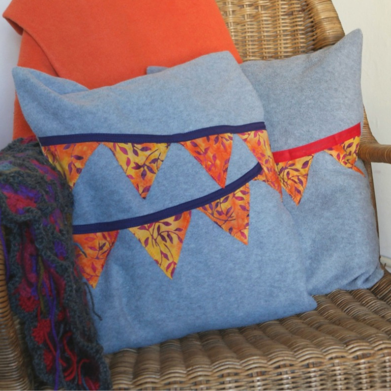 easy fleece bunting cushions