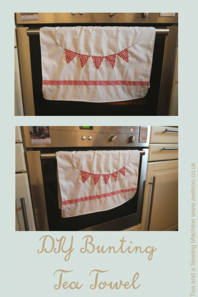 diy bunting tea towel 