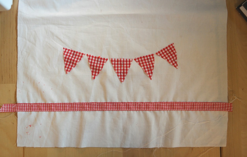 DIY bunting tea towel