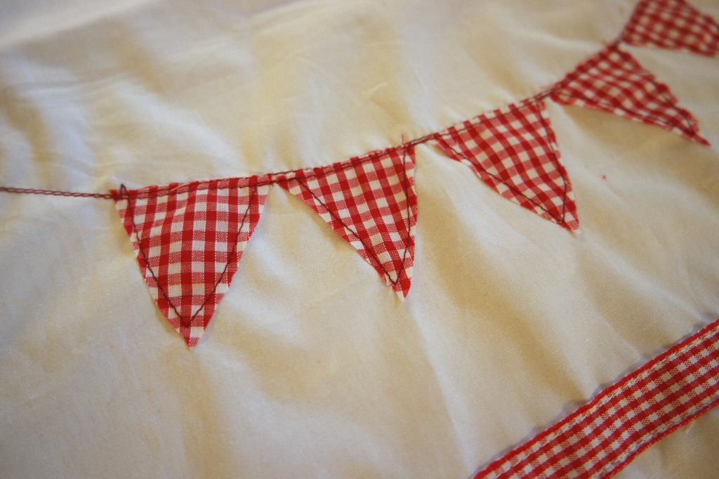 diy bunting tea towel