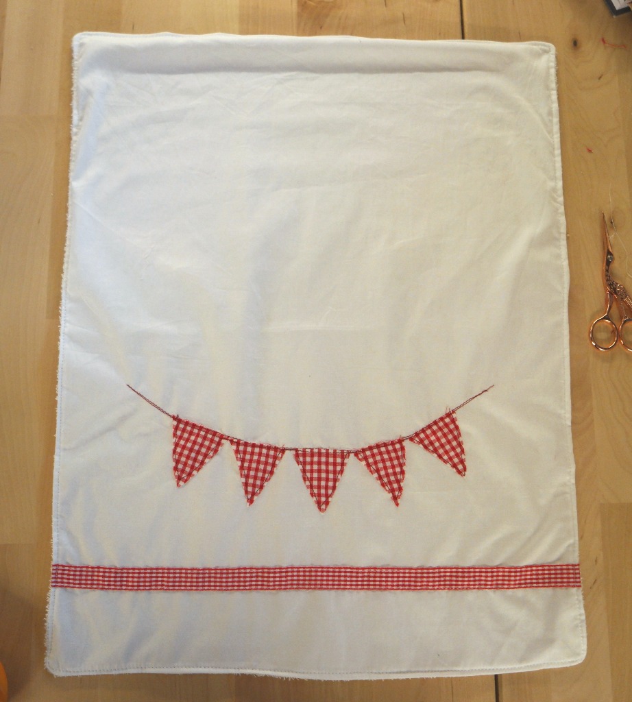 diy bunting tea towel