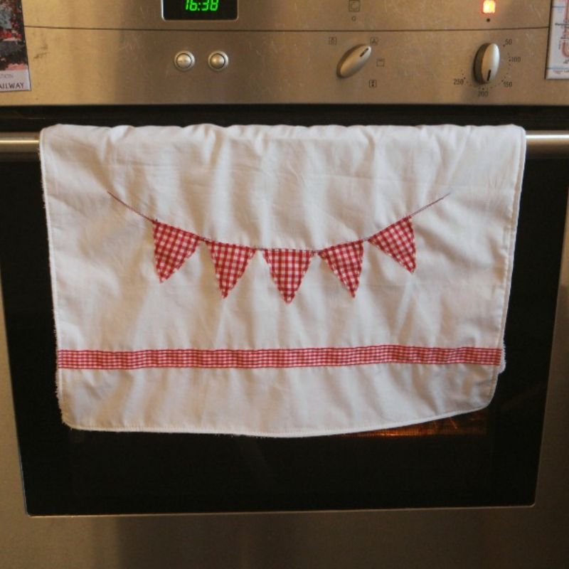 diy bunting tea towel