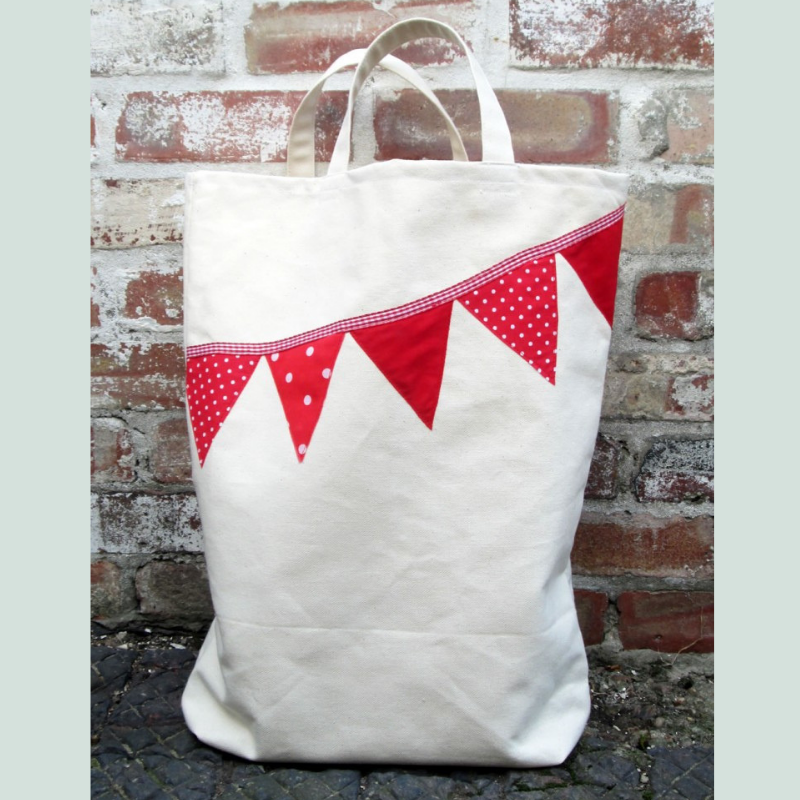 bunting tote bag tutorial