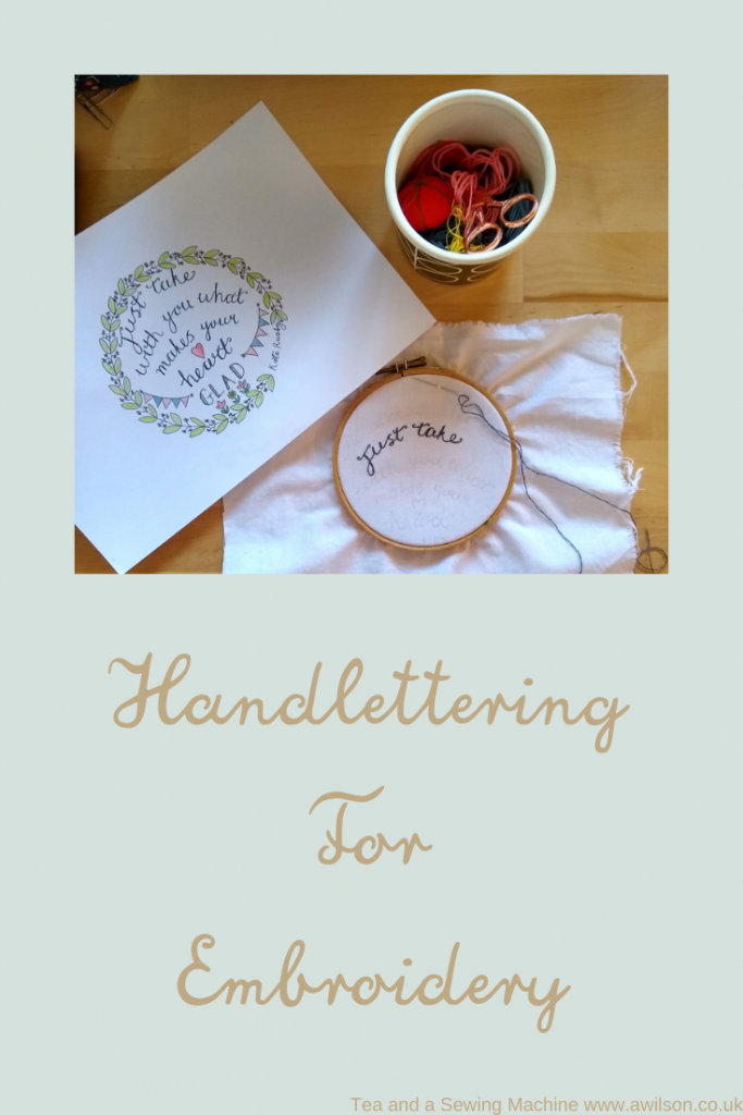 hand lettering for embroidery