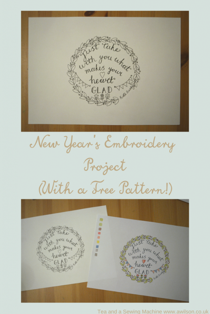 new years embroidery project