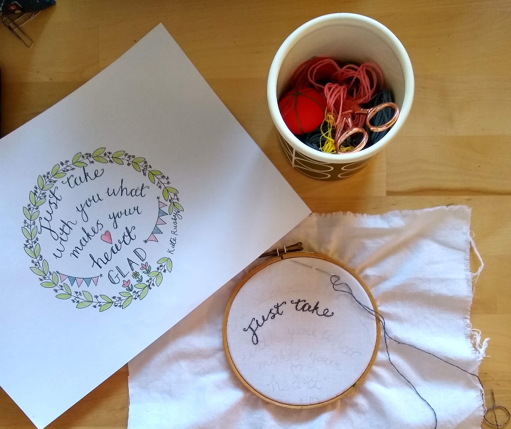 hand lettering for embroidery