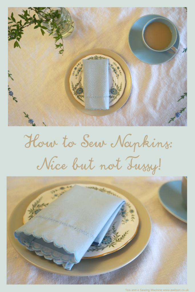 how to sew napkins long image