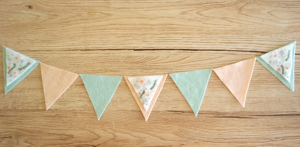 embroidered felt bunting tutorial