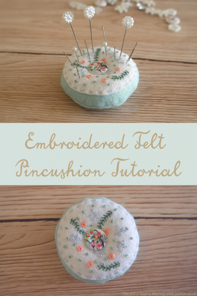 embroidered felt pincushion tutorial