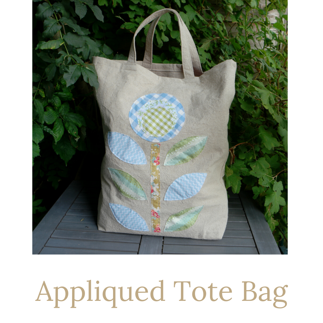 appliqued tote bag