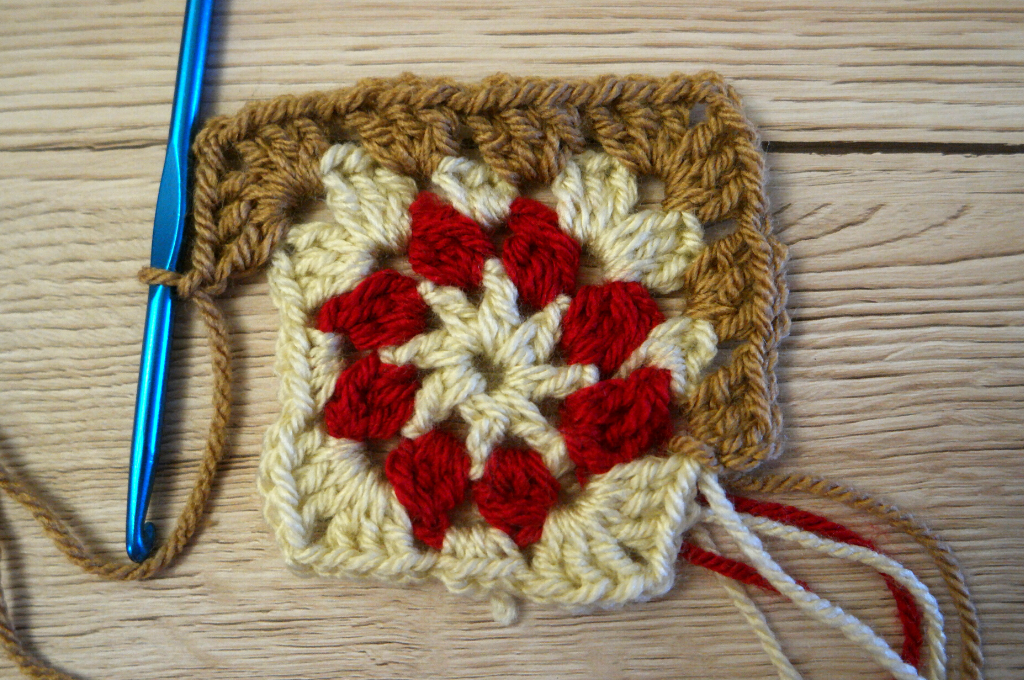 autumn granny square pattern