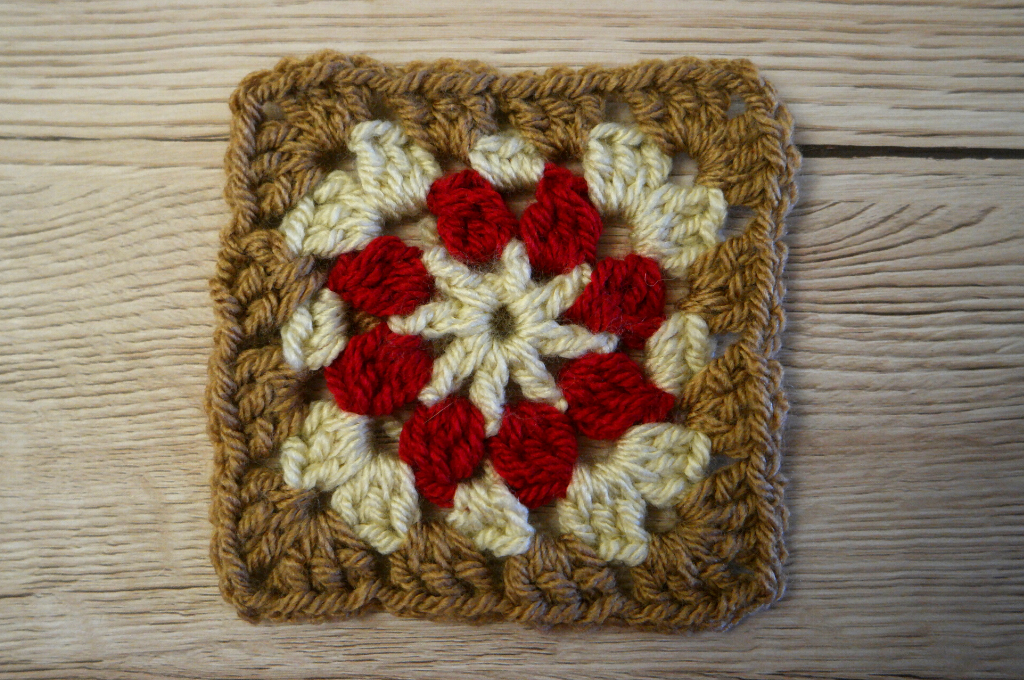 autumn granny square pattern