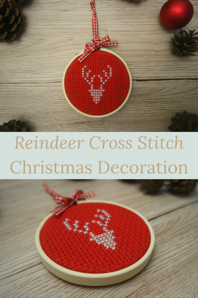 Reindeer Cross Stitch Christmas Decoration