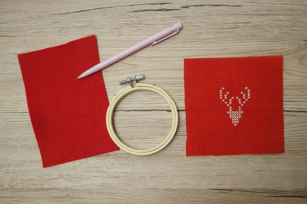 Reindeer Cross Stitch Christmas Decoration