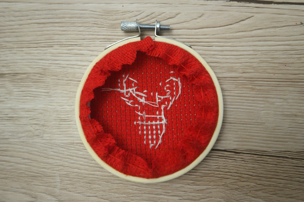 Reindeer Cross Stitch Christmas Decoration 