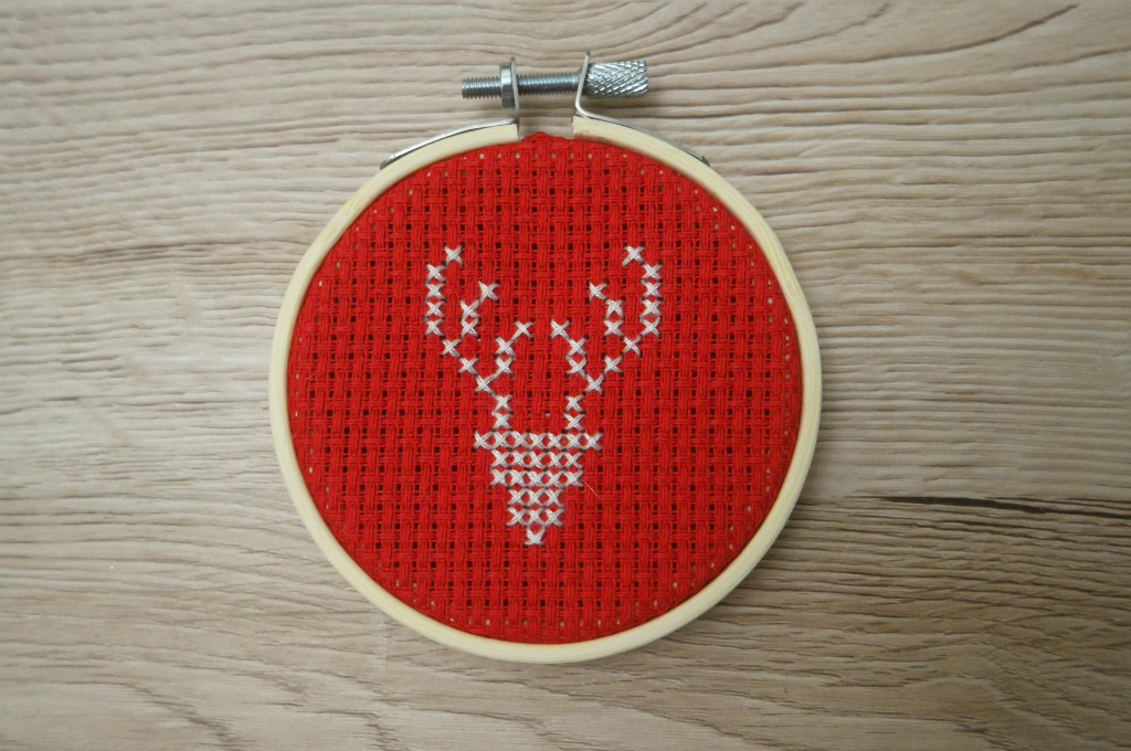 Reindeer Cross Stitch Christmas Decoration 