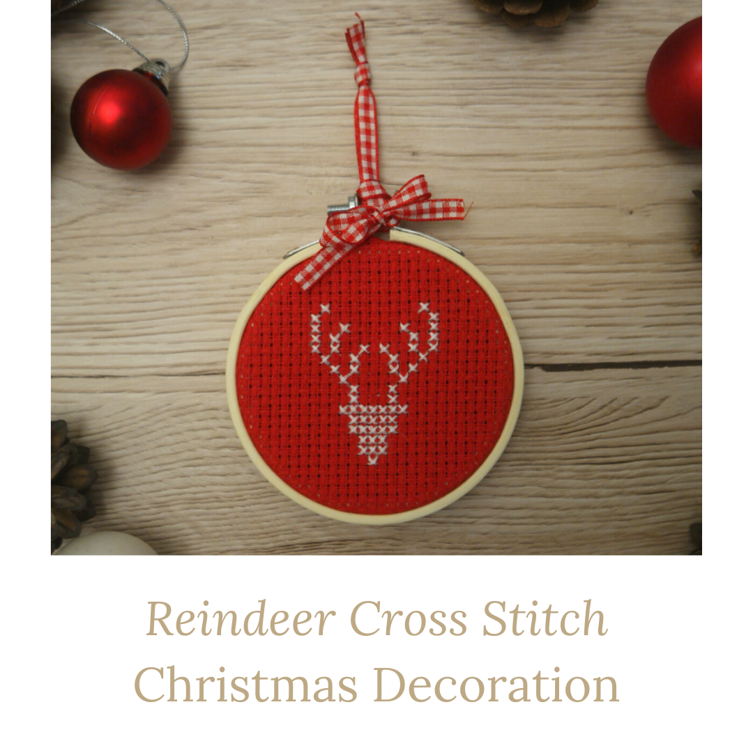 reindeer cross stitch christmas decoration