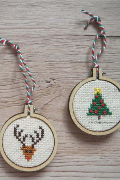 DIY Mini Christmas Embroidery Hoops