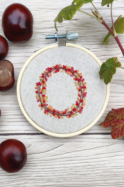 Autumn Embroidery Hoop Design